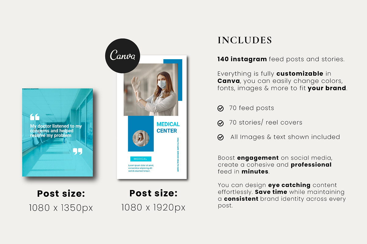 Medical Social Media Canva Templates preview 3
