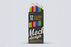 Colored Pencils 12 Pack Mock-Up