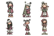 Christmas Little Girl Clipart, an Illustration by Daily.Designs (Thumbnail 5 of 5)