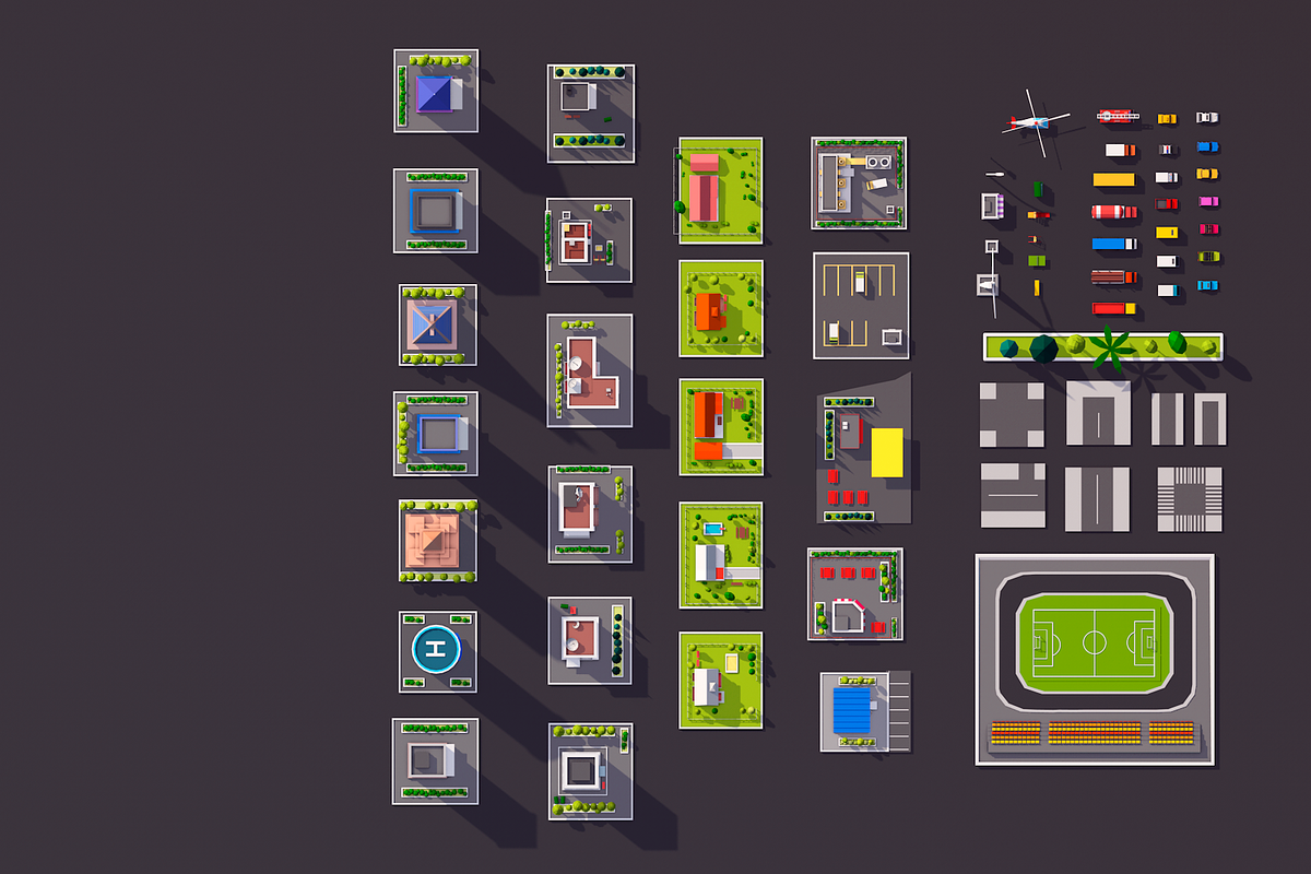 Polygonia City Low Poly Asset Pack, an Environmental 3D Model by Anton Moek (Photo 10 of 12)