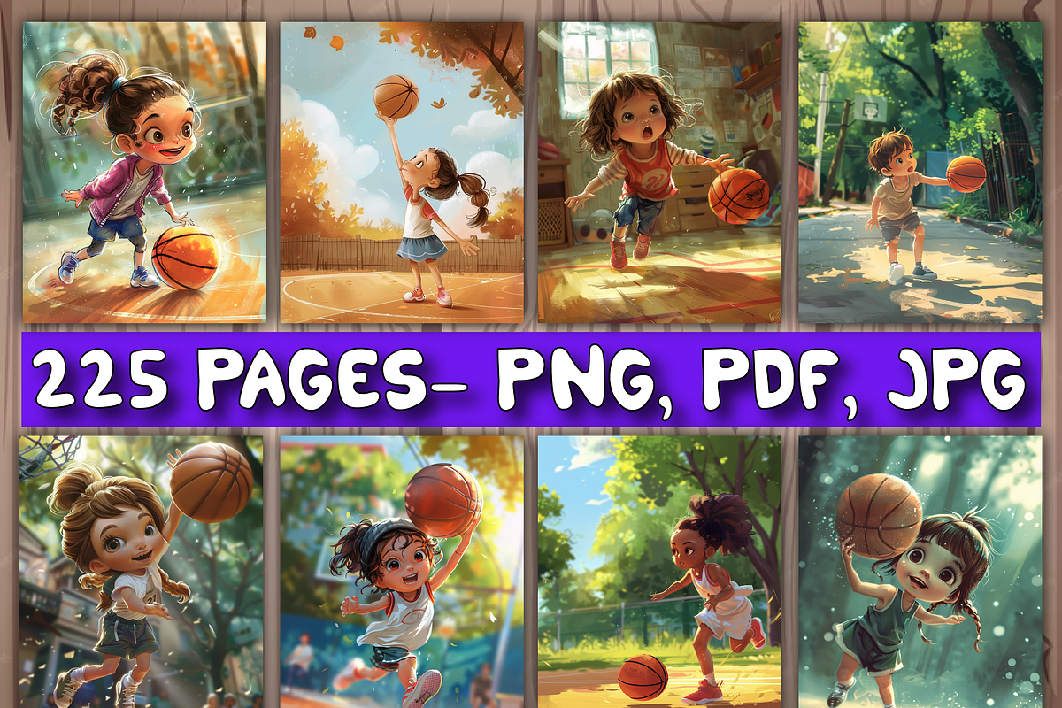 Playing Basketball Coloring Pages V2, a Sport Illustration by BrandlyTemplate (Photo 3 of 4)