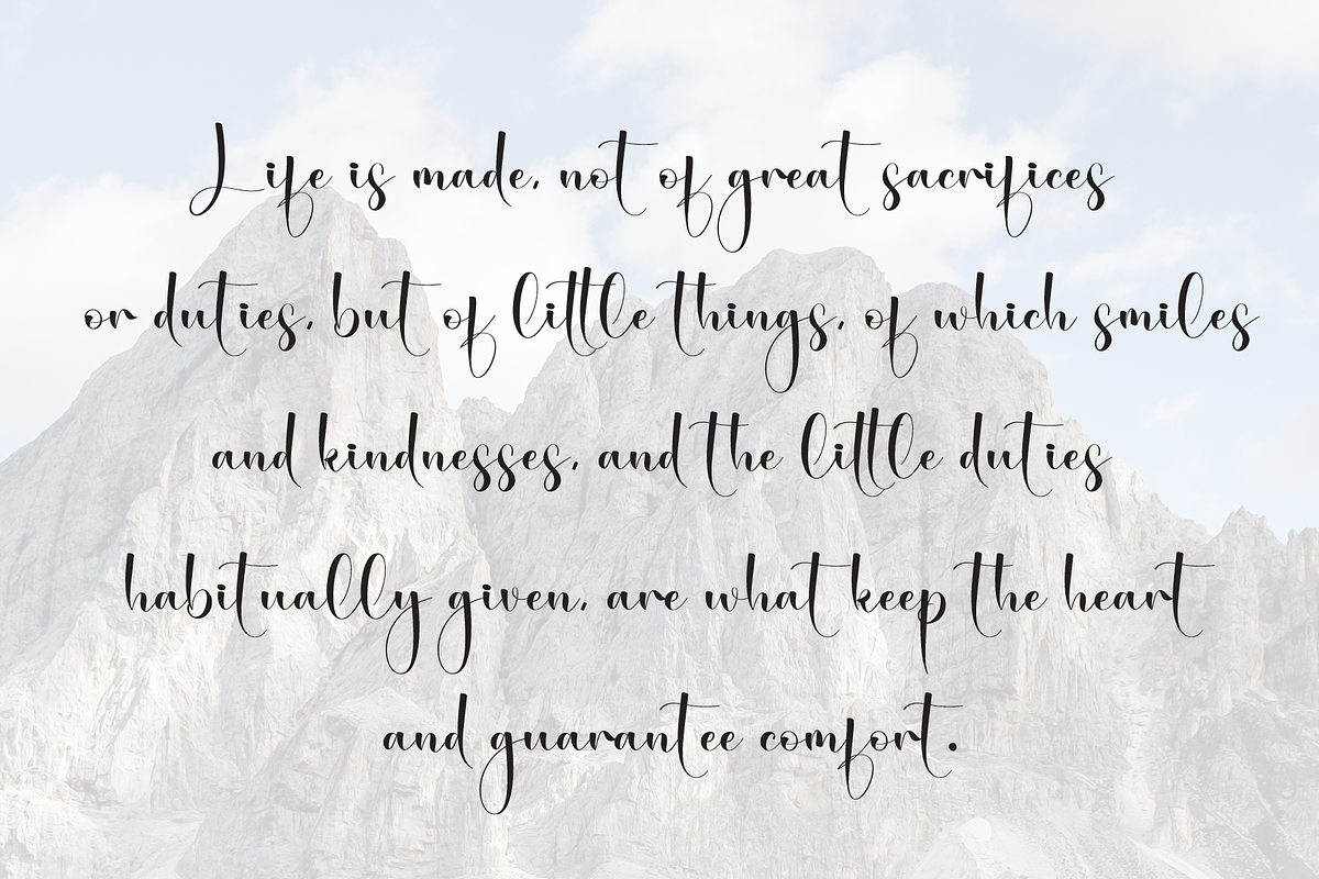 Kamala Mountain | Script Font, a Handwritten Font by Scratchones (Photo 6 of 9)