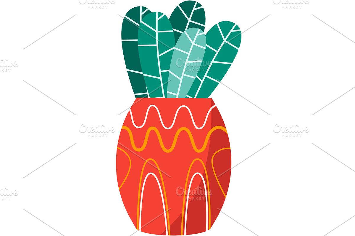 Plant pot vector flat flower icon, an Object Illustration by vectorpointstudio