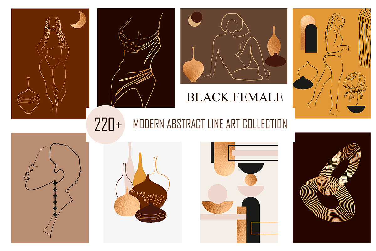 LINE ART COLLECTION BLACK FEMALE, a Healthcare Illustration by ArtOLB (Photo 1 of 10)