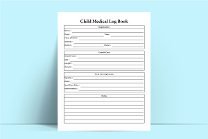 Child Medical Log Book KDP Interior