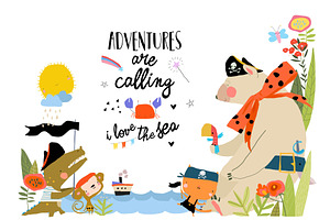 Cartoon Card with Cute Animals, an Animal Illustration by Maria Starus