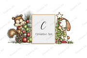 Whimsical Christmas Fluffy Animals, an Illustration by Creative Art (Thumbnail 10 of 10)