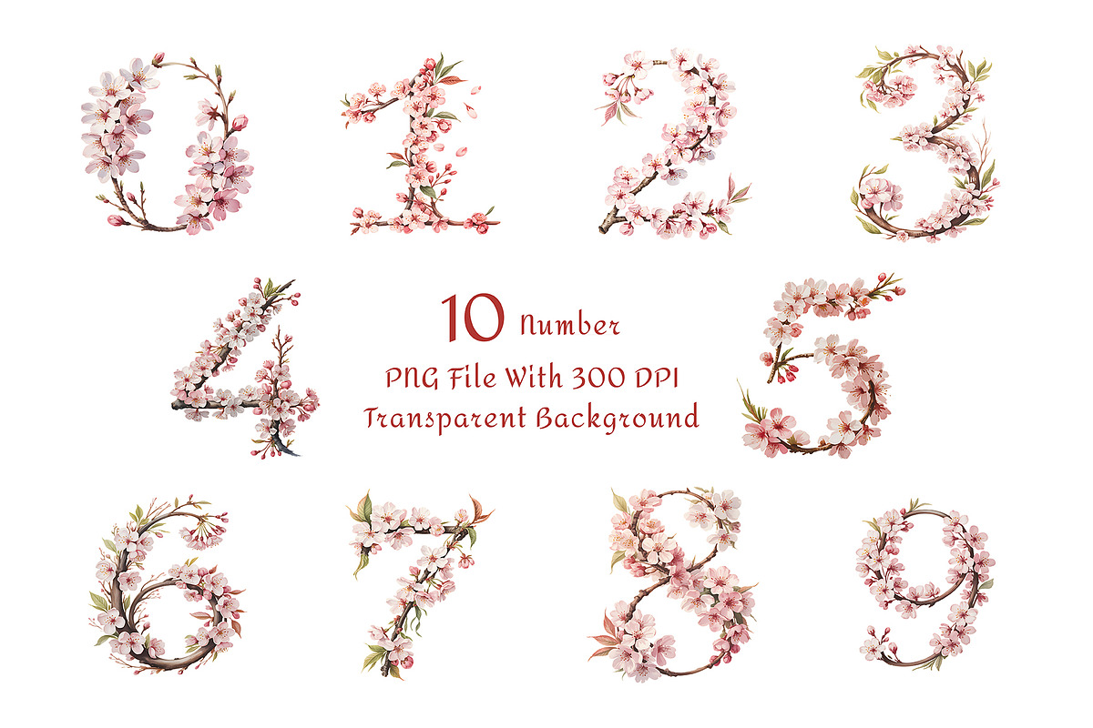 Cherry Blossom Watercolor Clipart, a Decorative Illustration by ForhadGFX (Photo 12 of 13)