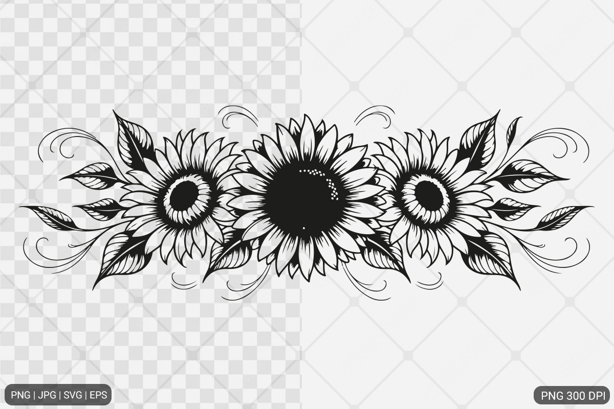 Sunflower SVG PNG Design Bundle, an Illustration by Actual Pixel (Photo 8 of 30)