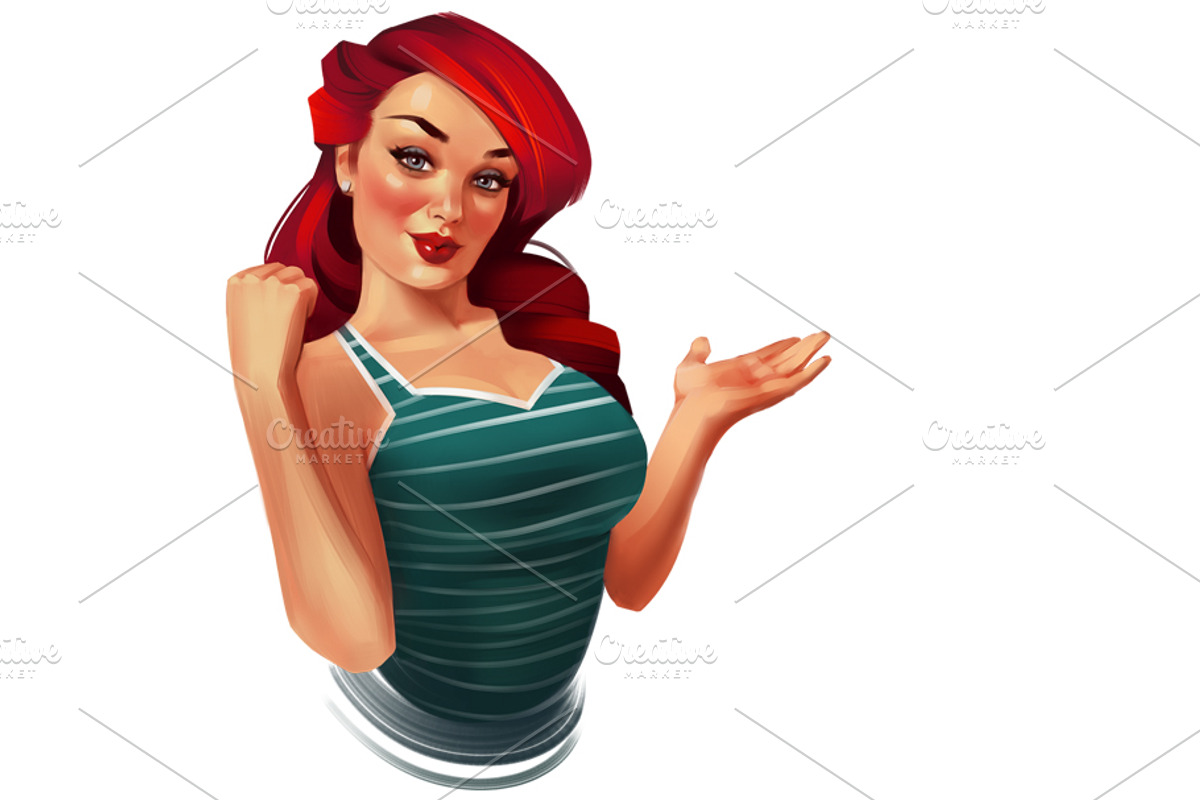 Pin-up woman, an Illustration by Ira Cvetnaya (Photo 2 of 3)