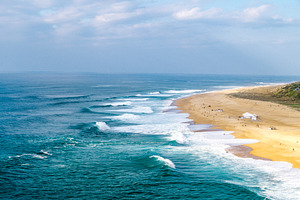 Sea and beach with people