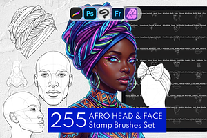 Afro Head Stamps, Black Character