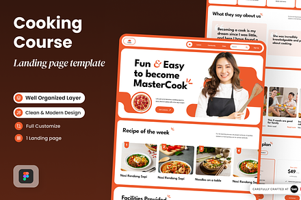 Cooking Course Website Landing Page, a Landing Page Template by SLAB! Design