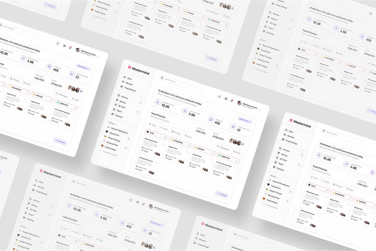 Project Tracker Admin Dashboard, an UI Kit Template by SquidPixey (Photo 4 of 5)
