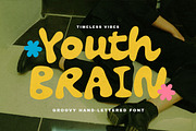 Youth Brain - Groovy Bold Font, a Script Font by Sarid Ezra (Thumbnail 1 of 9)