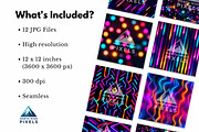 12 Neon Glow Digital Papers, a Pattern Graphic by NorthWindPixels (Thumbnail 3 of 4)