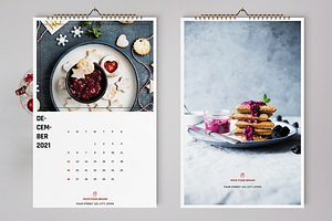 Food Wall Calendar Template 2021