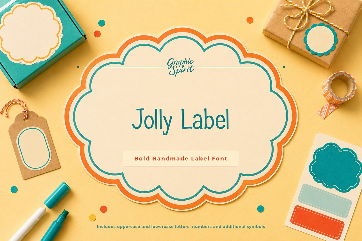 Jolly Label Font, a Handwritten Font by Graphic Spirit (Photo 1 of 8)