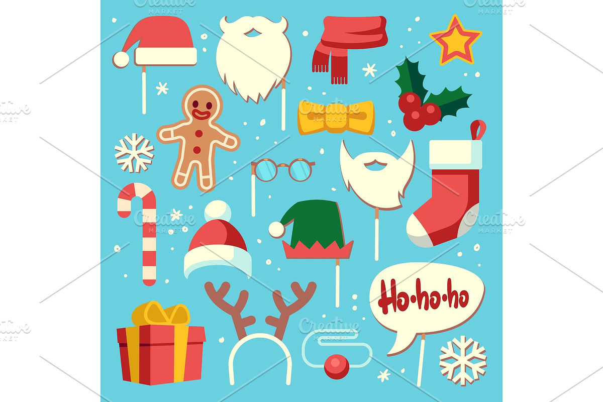 Christmas photo booth. Props santa, an Object Graphic by YummyBuum