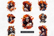 La Catrina Day of the Dead Clipart, a Person Illustration by ThatsDesignArt (Thumbnail 8 of 10)
