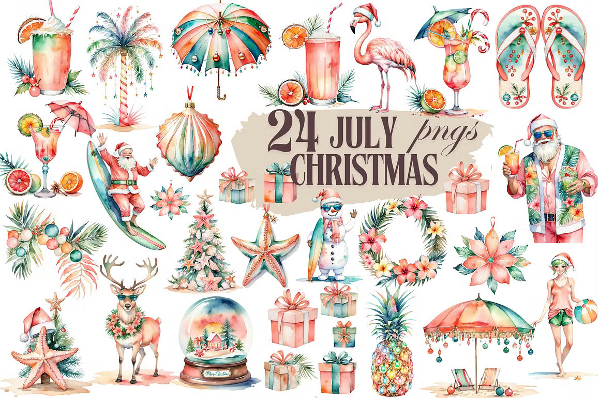 60+ Christmas Clipart Bundle, a Decorative Illustration by ClipArtTime (Photo 4 of 5)