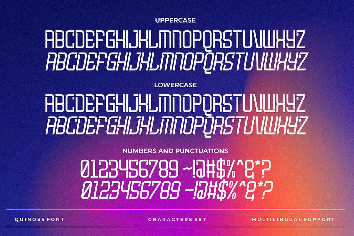 Quinoss - Modern Sport Font, a Sans Serif Font by figuree studio (Photo 5 of 10)
