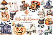 Cute Retro Halloween Clipart, an Illustration by SinaCreation (Thumbnail 1 of 5)