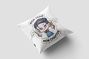 New Year Chibi Art Sticker Set 1, an Illustration by vectstudio (Thumbnail 3 of 3)