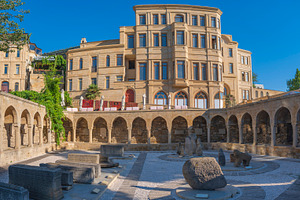 Market Square archaeological site in Baku old town with copy spa, a Photo by Pictures for you!!!!!!!!!