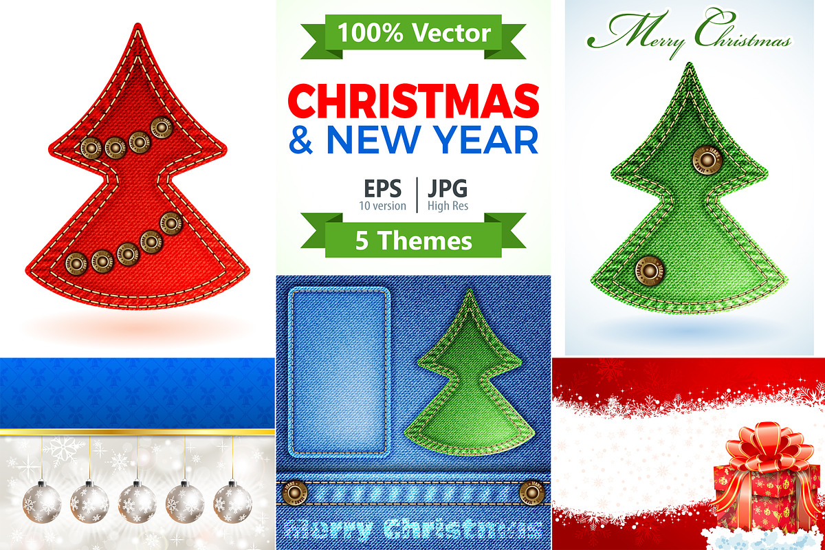 Christmas and New Year Backgrounds, a Decorative Illustration by TAlex (Photo 1 of 6)