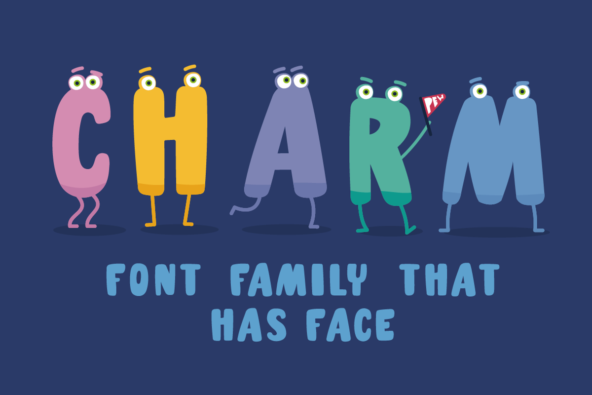 Charm - illustrated letter font preview 2