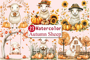 Cute Autumn Sheep Sublimation, an Illustration by CitraGraphics (Thumbnail 1 of 6)