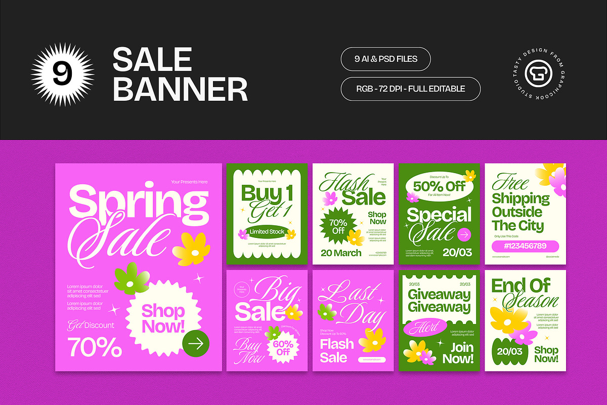 Spring Sale Banner, a Social Media Template by graphicook (Photo 1 of 4)