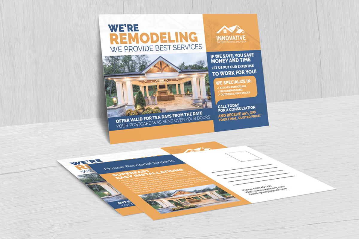 House Remodeling Service Postcard, a Card Template by Business Flyers (Photo 3 of 3)