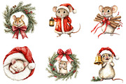 Whimsical Christmas Mouse Clipart, a Seasonal Illustration by Designking (Thumbnail 4 of 4)