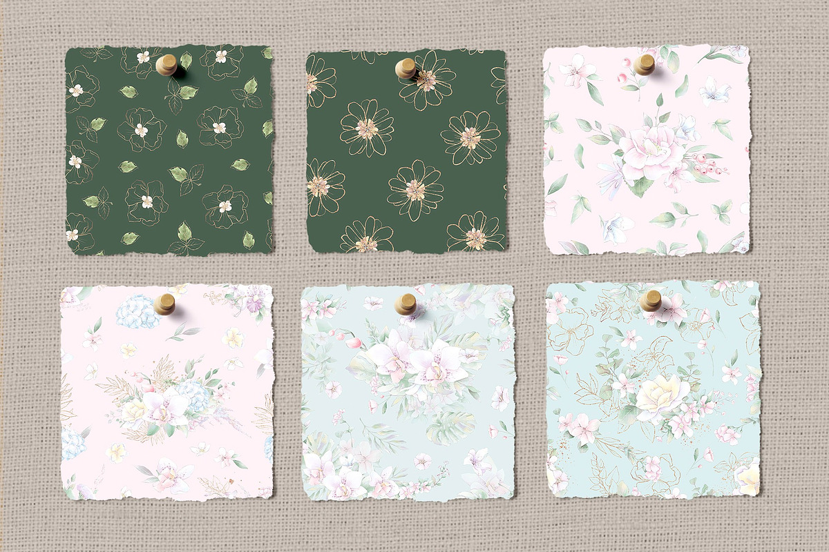 Delicate orchids. Seamless patterns, a Pattern Graphic by Yuliya Art (Photo 3 of 8)