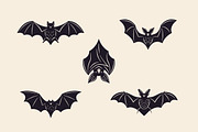 Vintage Halloween Bats icons, an Object Graphic by DenysHolovatiuk (Thumbnail 4 of 5)