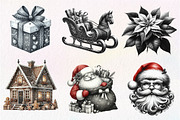 Black and White Christmas Clipart, an Illustration by Dream Creation (Thumbnail 6 of 7)