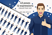 Casual young handsome man collection, a Person Illustration by Volha Hlinskaya (Thumbnail 1 of 5)