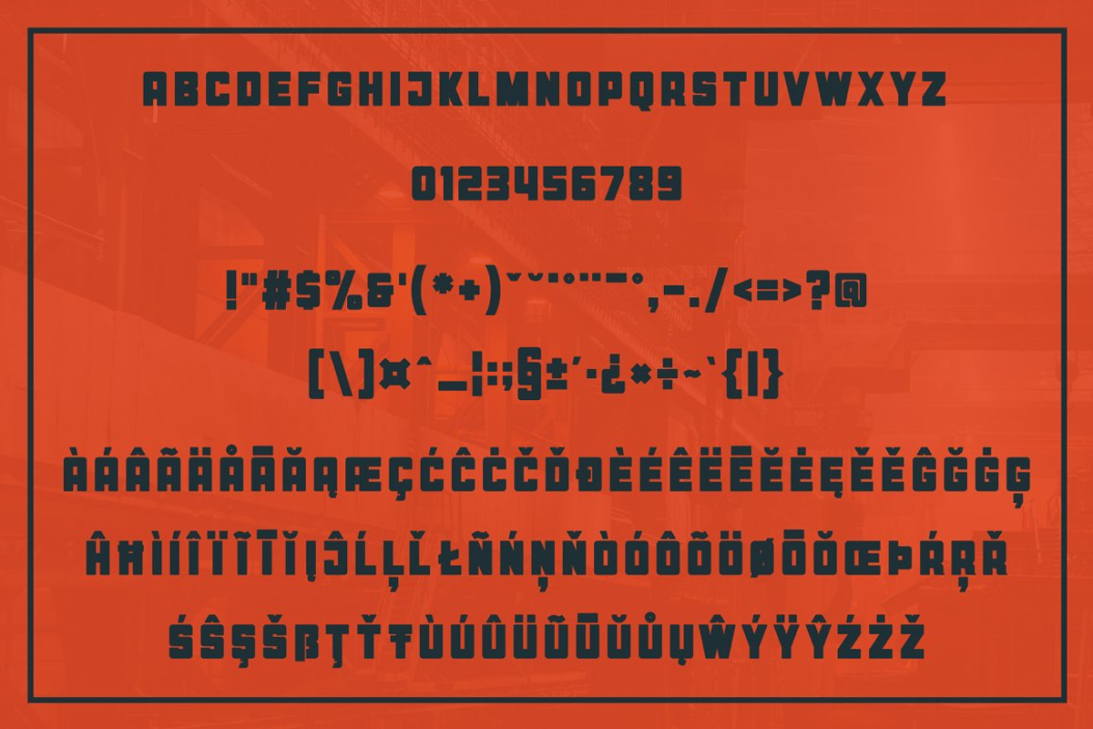 Bosmark Industrial Typeface preview 2