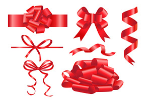 A collection of bows and ribbons