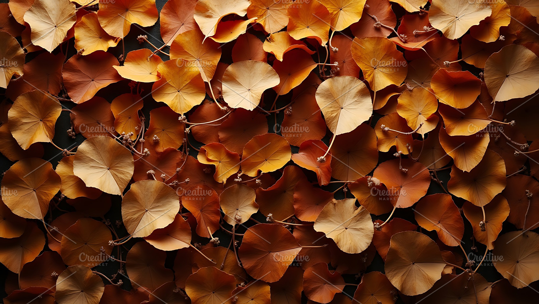Autumn leaves in warm tones of orang, a Nature Photo by Artonix