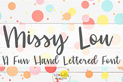 Missy Lou - a Hand lettered font, a Script Font by lillie belles designs (Thumbnail 1 of 5)