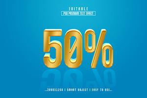 50 % 3D Editable Psd Text Effect