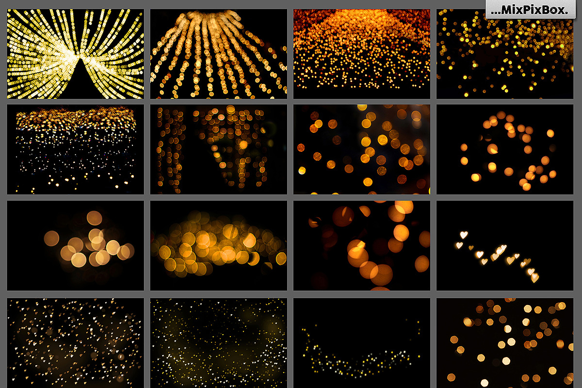 100 Golden Lights Photo Overlays, a Texture Graphic by MixPixBox (Photo 6 of 9)
