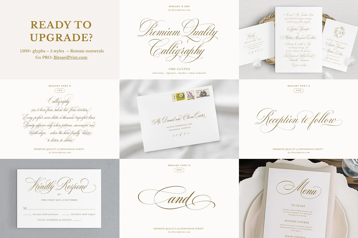 Mozart II - Basic Version, a Script Font by Blessed Print (Photo 14 of 17)