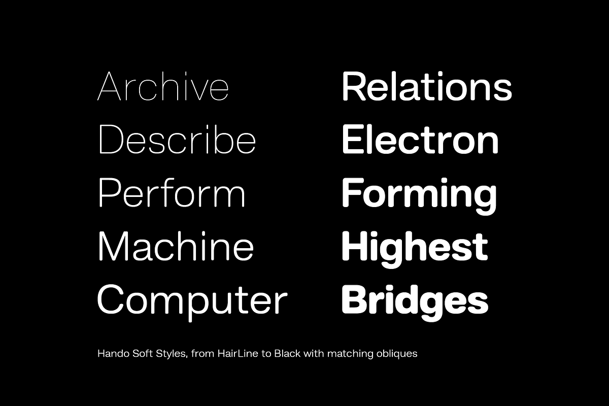 Hando Soft; Neo Grotesk Font Family, a Sans Serif Font by Eko Bimantara (Photo 5 of 14)
