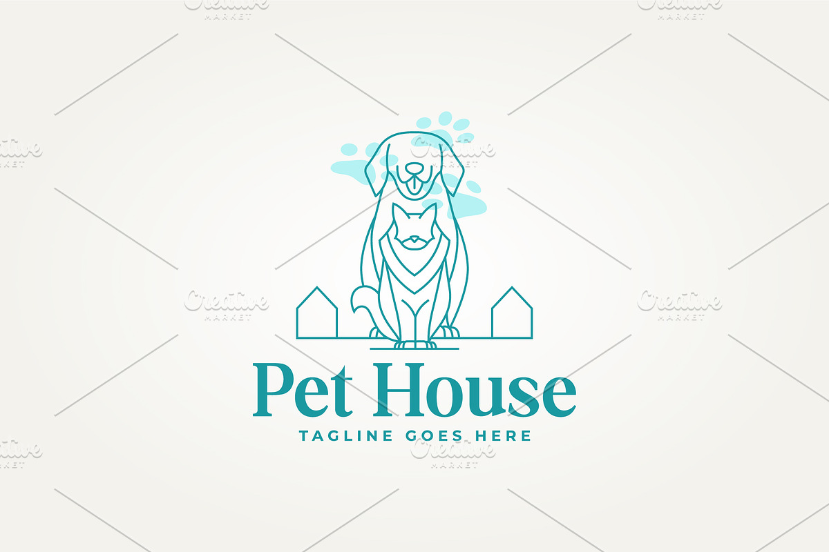 pet house care line art icon logo, a Branding & Logo Template by Blazybone (Photo 2 of 2)