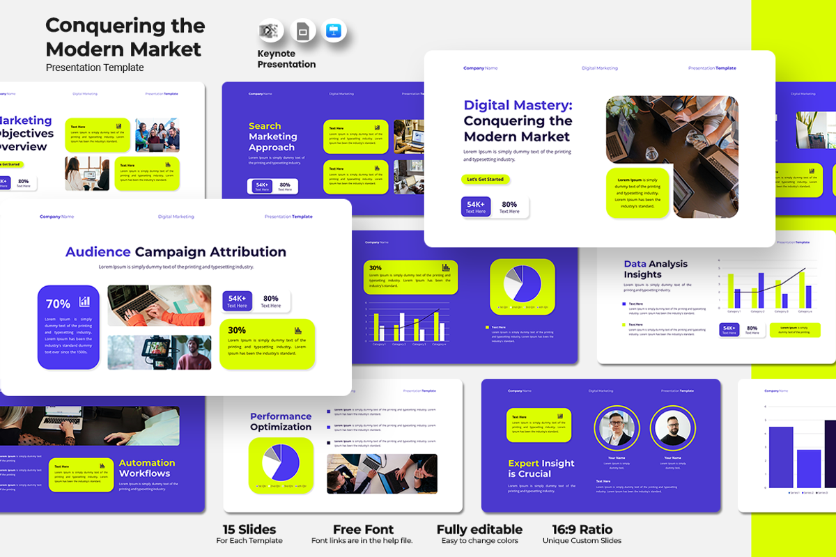 Modern Marketing - Keynote Template, a Design Template by QR Design Studio (Photo 1 of 3)