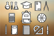 School Set Outlined & Colored, an Outline Icon by DeniseUytiepo (Thumbnail 5 of 5)
